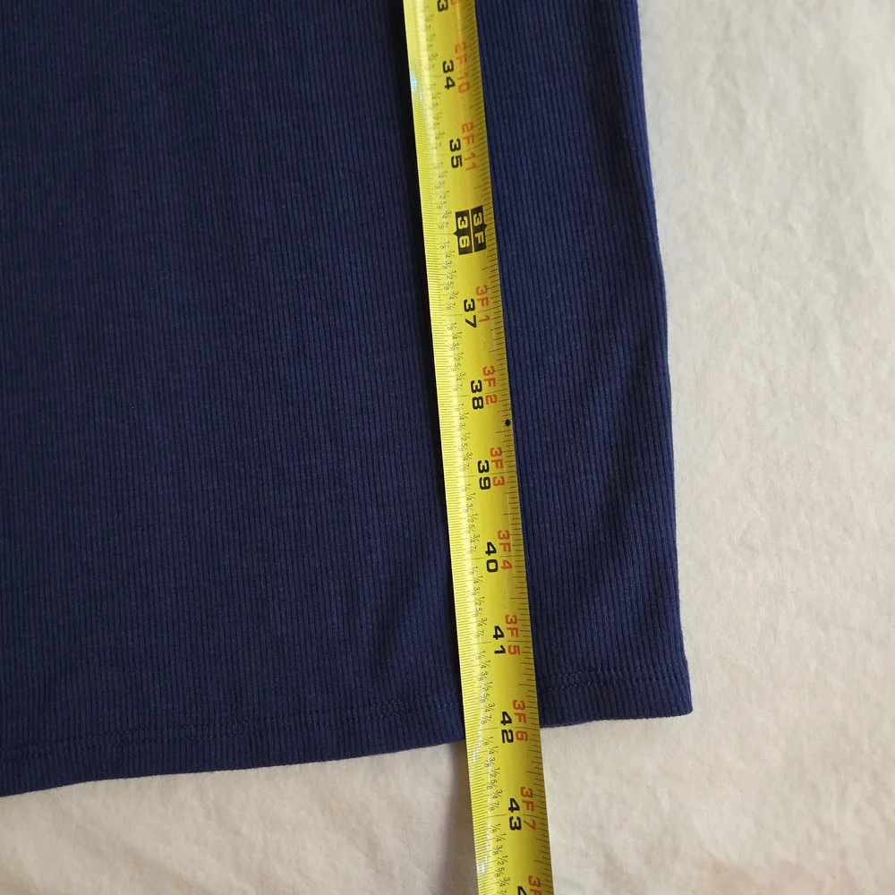 Lulus Connelly Navy Blue Ribbed Long Sleeve Bodycon Midi Dress - Picture 3 of 13